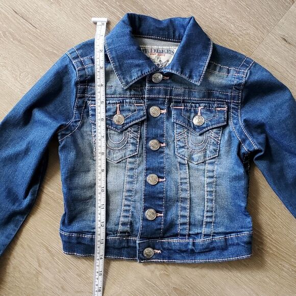 True Religion Button Up Jean Jacket Girl's Size 4 - Picture 3 of 11